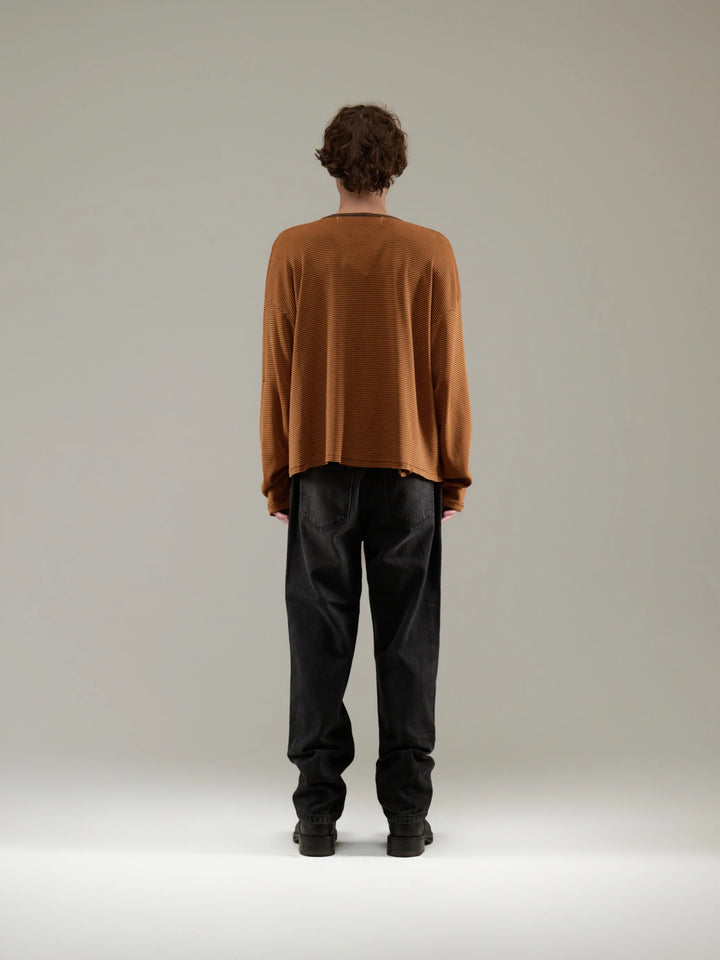 CONSEQUENCE STRIPED L/S KNITTED TEE