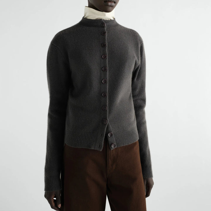 Cashmere Reversible Button Sweater