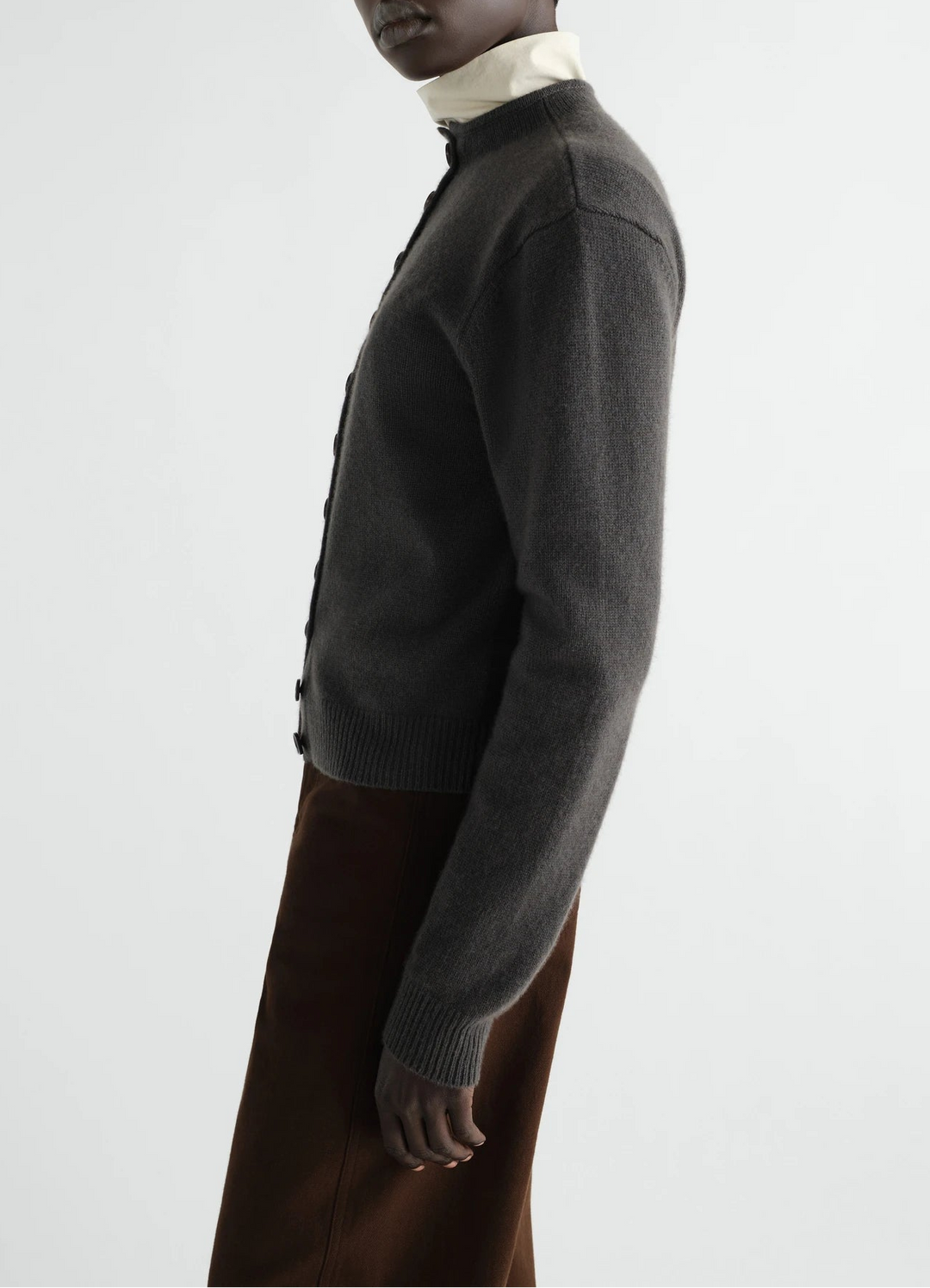 Cashmere Reversible Button Sweater