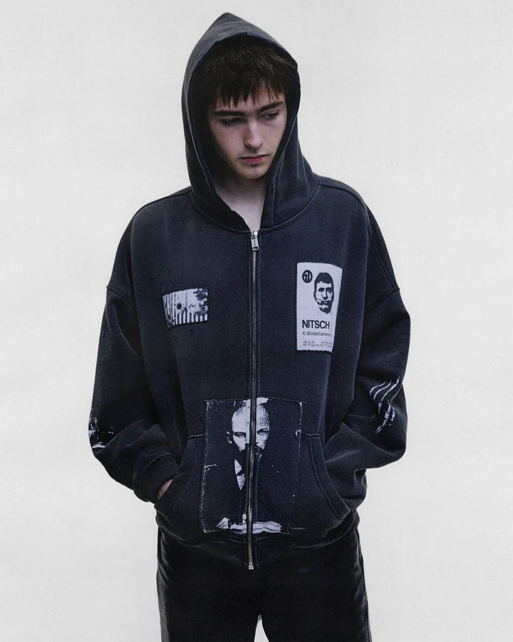 LENIN'S NAP TIME ASSEMBLAGE ZIP HOODIE