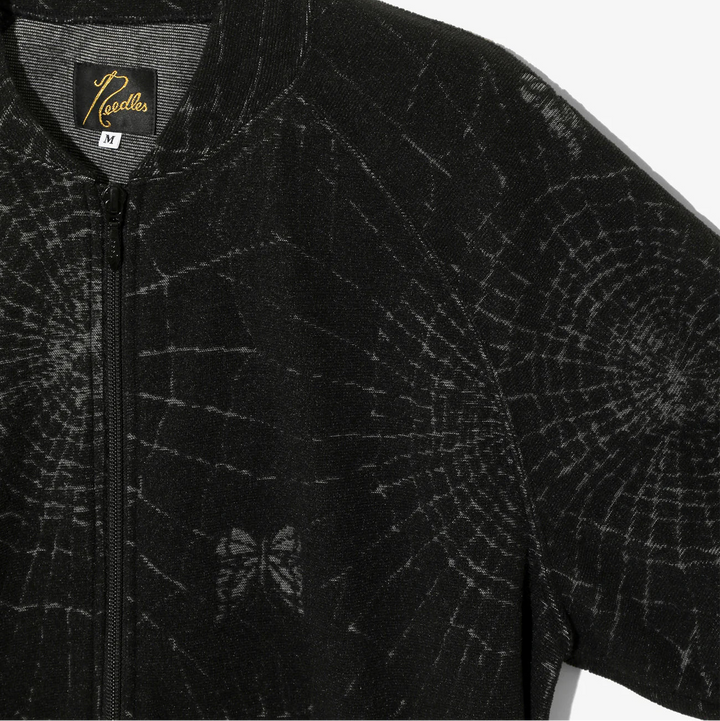 Rib Collar Track Jacket - Pile Jacquard / Spider Web