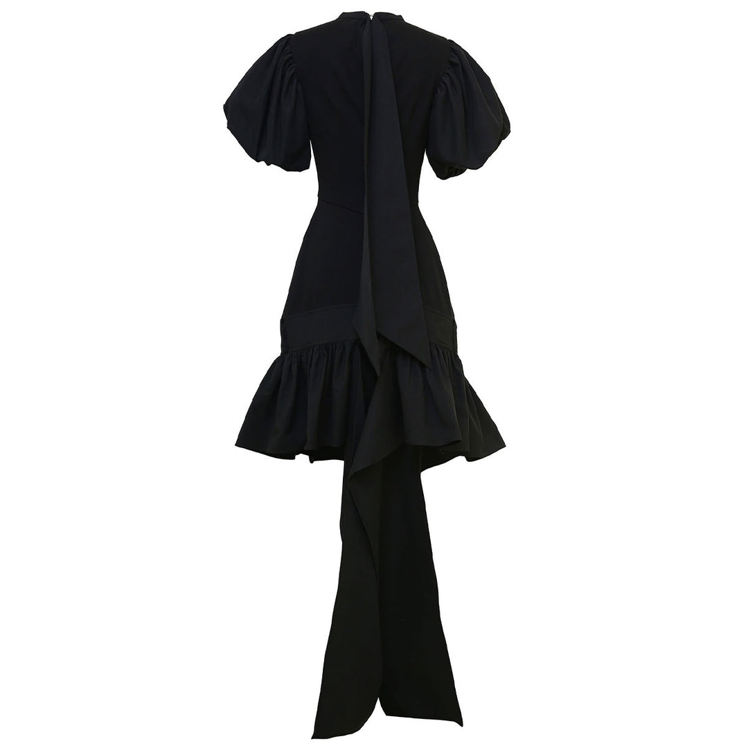 Rokh - BELTED HEM PUFF SLEEVE DRESS