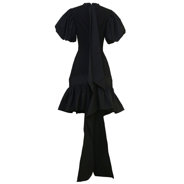 Rokh - BELTED HEM PUFF SLEEVE DRESS