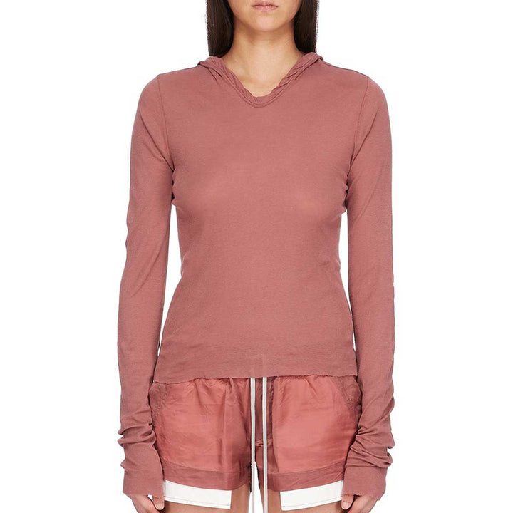 CROPPED HOODED RIB LS T