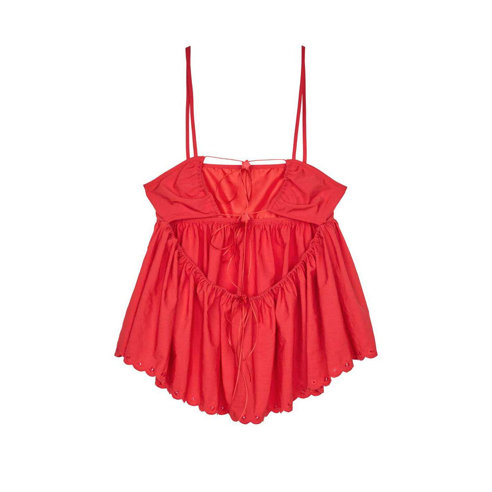 CECILIE BAHNSEN - SELENA TOP EMBROIDERED TAFFETA