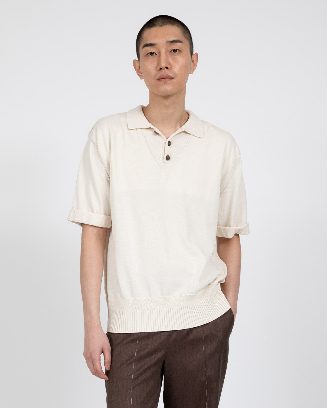 DOUBLE COLLAR KNIT POLO