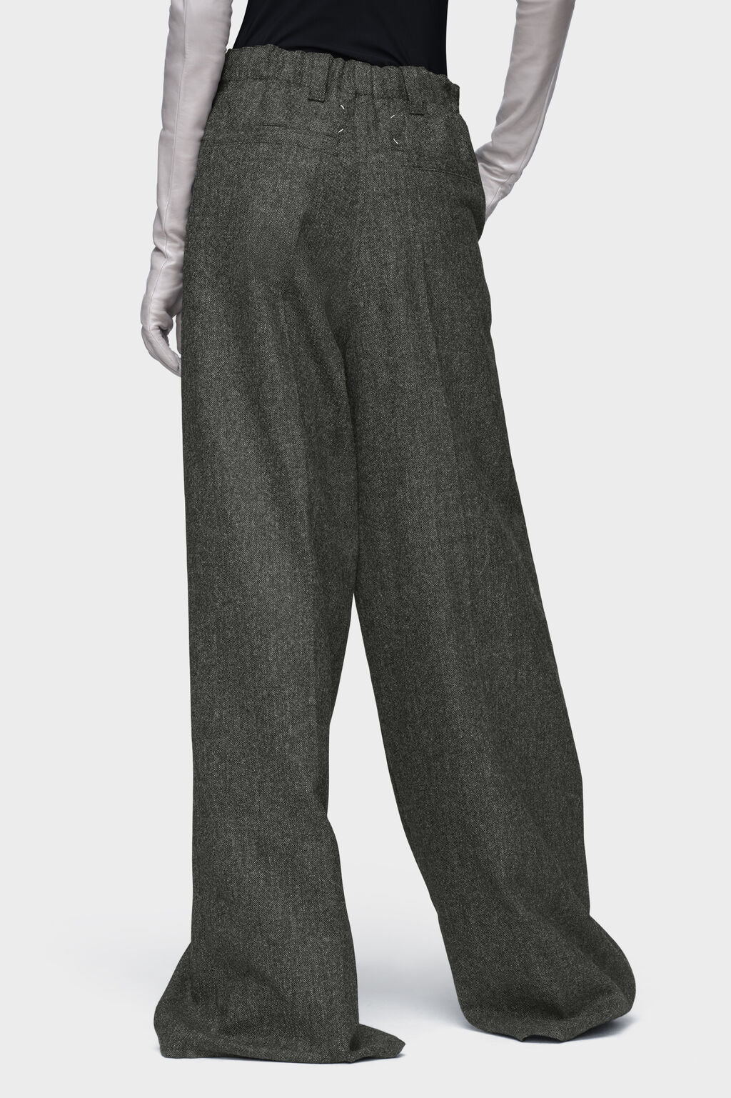Wide leg wool trousers