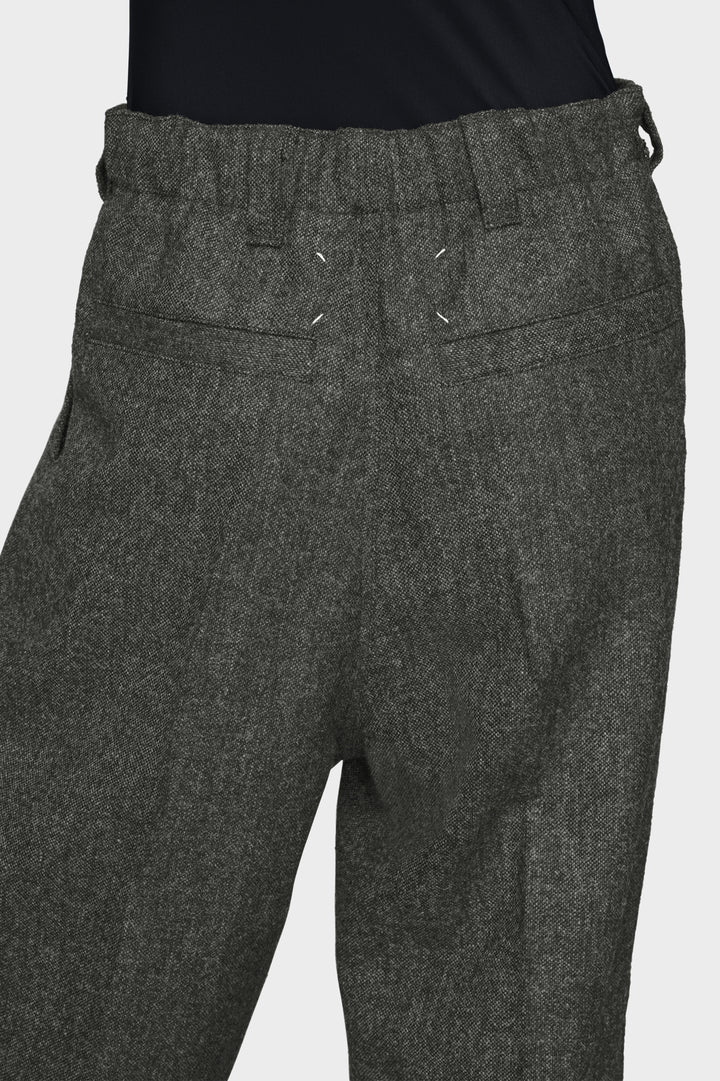 Wide leg wool trousers