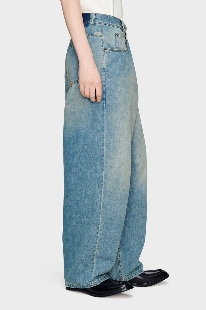 WRAP DENIM TROUSERS