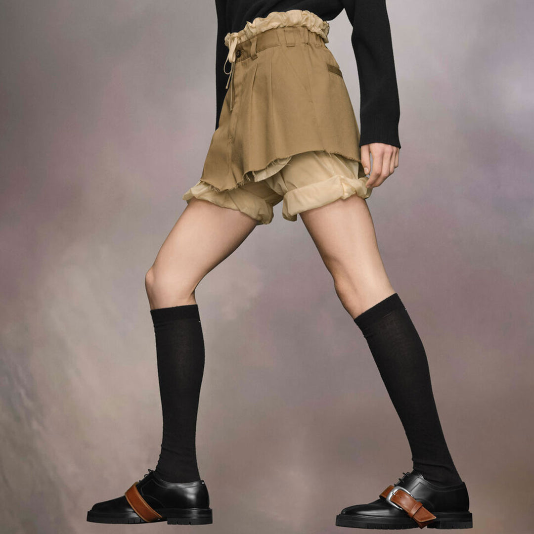 Layer mini skirt shorts