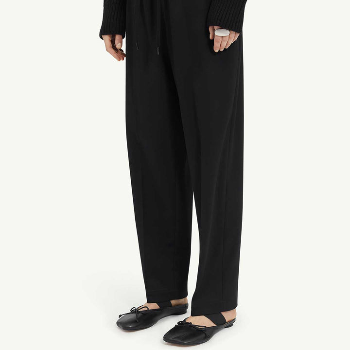 Drawstring tailored wool trousers