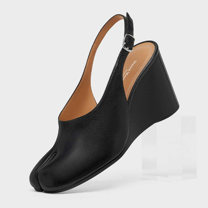 Tabi wedge slingbacks