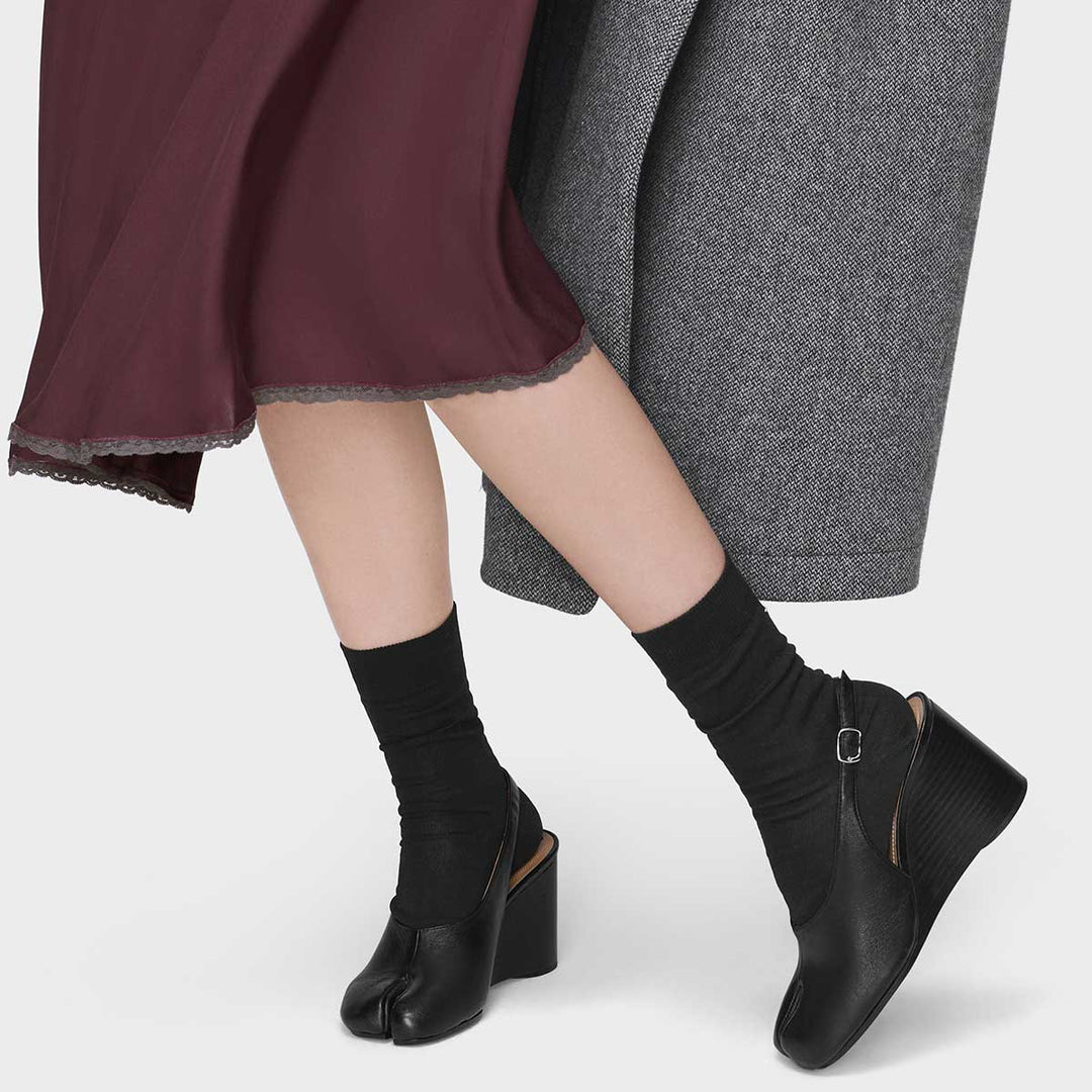 Tabi wedge slingbacks