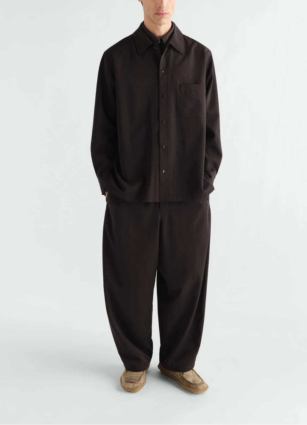 Wool gabardine light overshirt