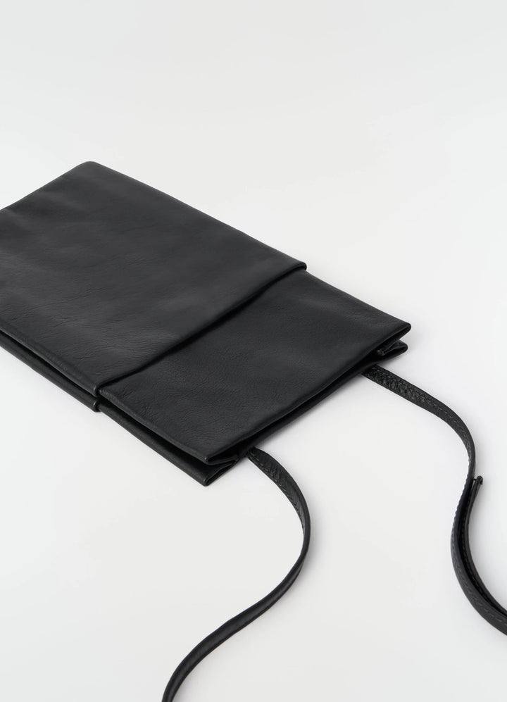 Grain leather book pouch