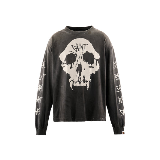 BAPE_LS T-HIRT/SKULL