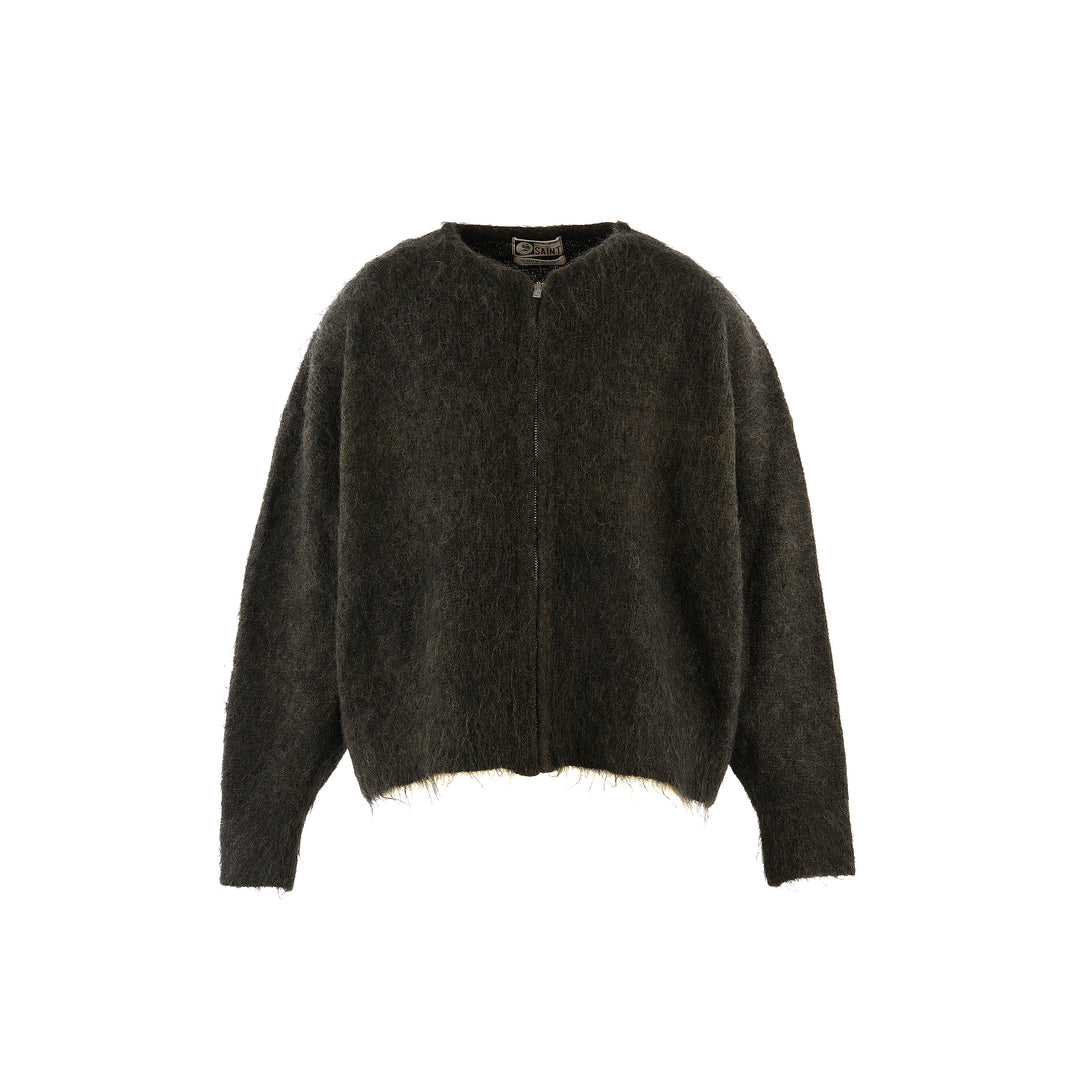 ZIP UP MOHAIR KNIT/ZIP