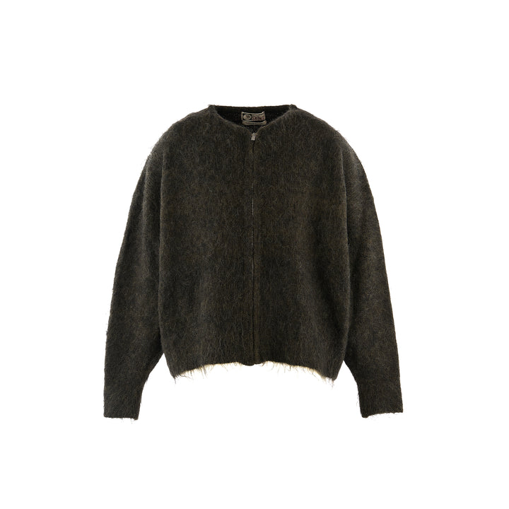 ZIP UP MOHAIR KNIT/ZIP