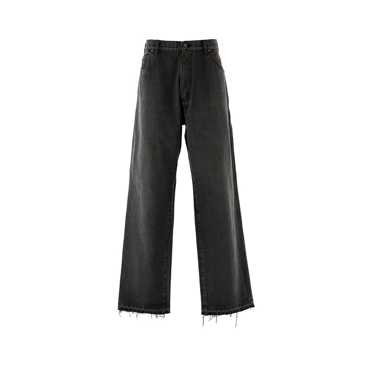 BLACK DENIM PAINTER PANTS