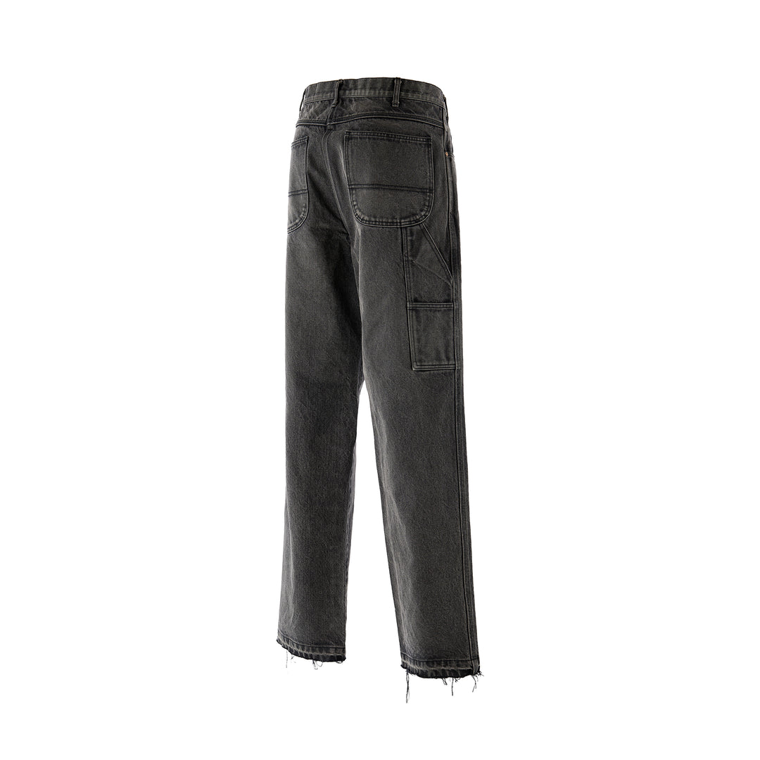 BLACK DENIM PAINTER PANTS
