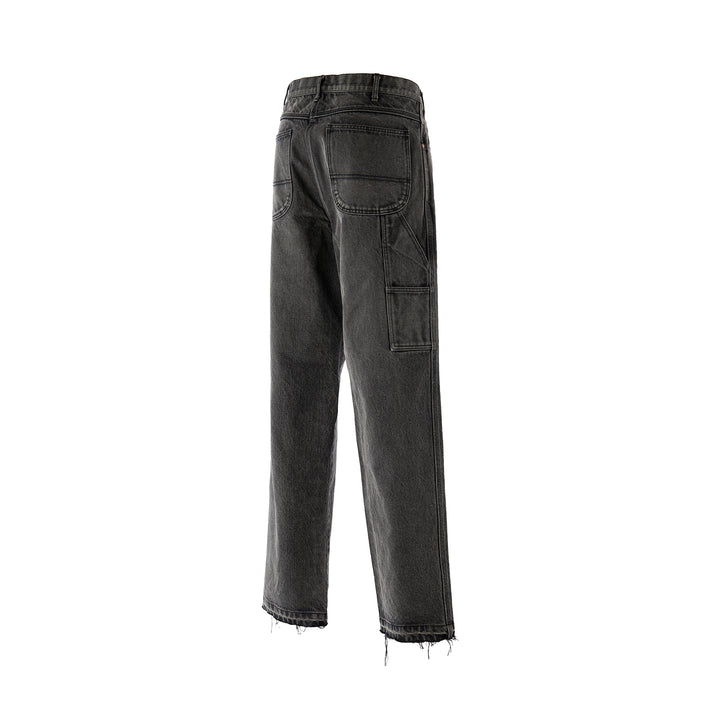 BLACK DENIM PAINTER PANTS