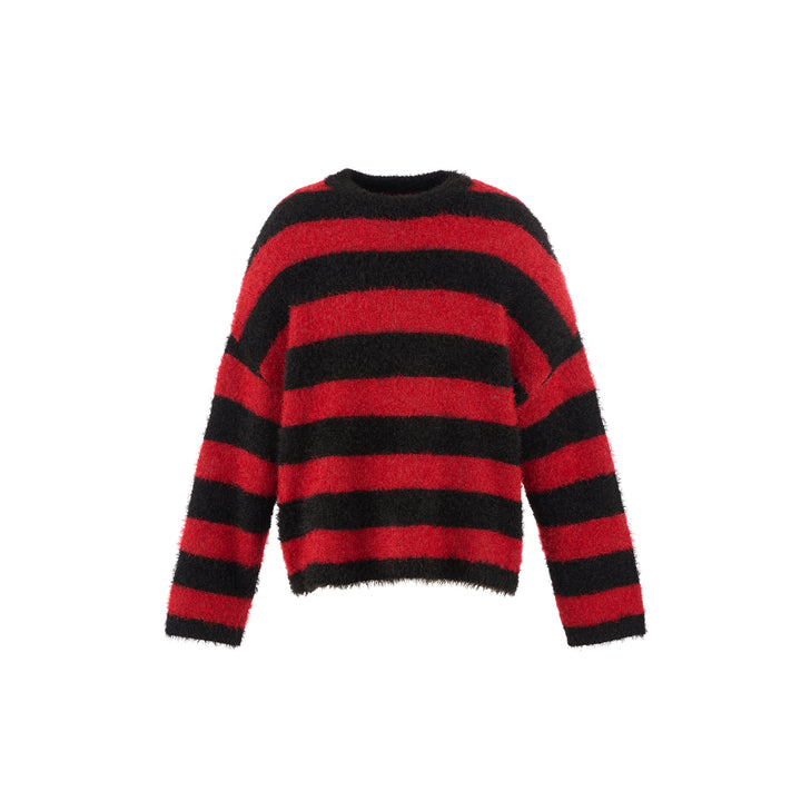 CREW NECK KNIT/GLITTER BORDER