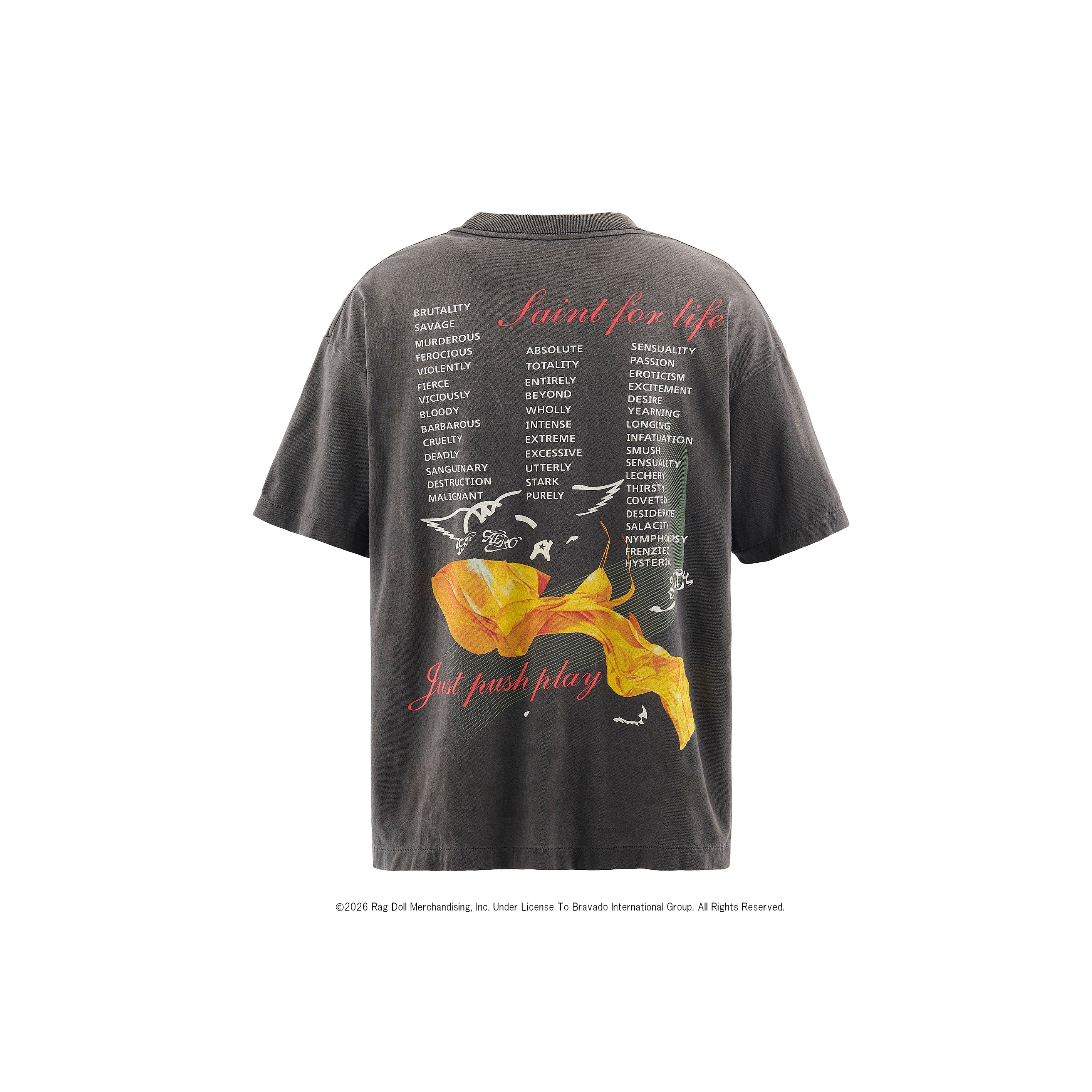 セントマイケルTシャツ SAINT MXXXXXX＜セント マイケル＞ ヴィンテージ加工プリントTシャツ