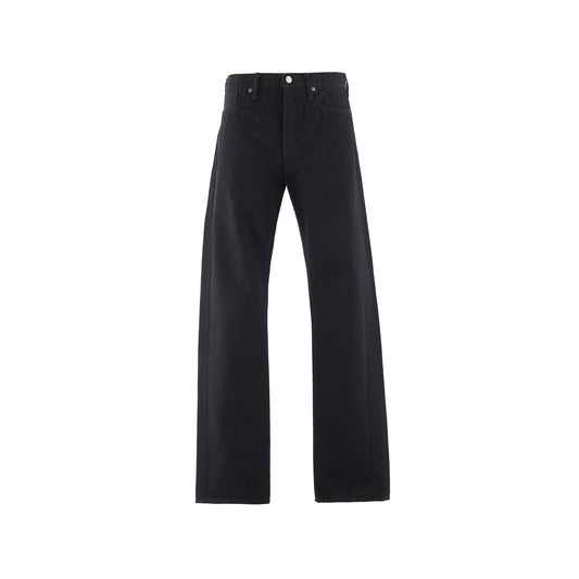 BLACK DENIM PANTS/STRAIGHT