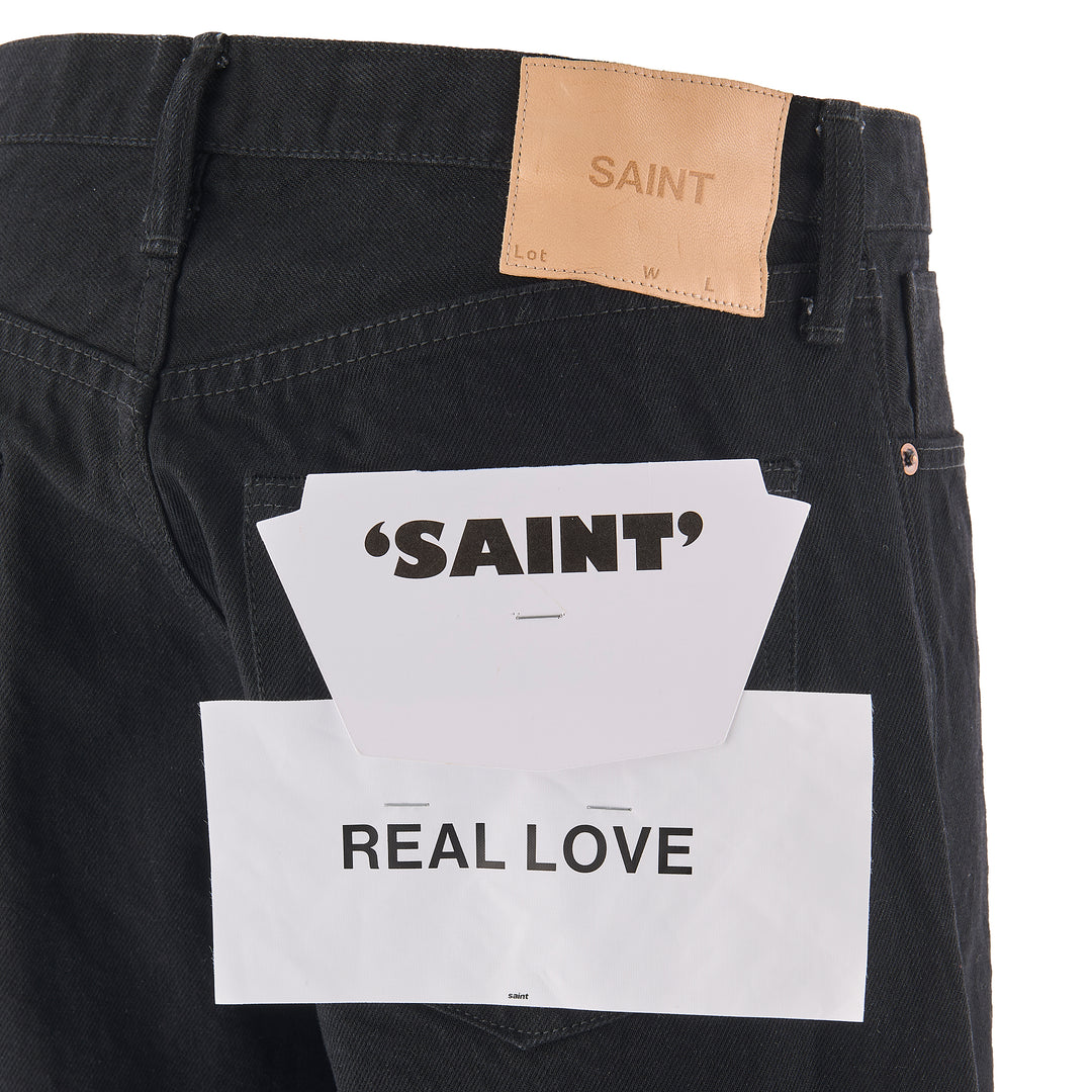 BLACK DENIM PANTS/STRAIGHT