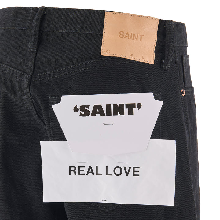 BLACK DENIM PANTS/STRAIGHT