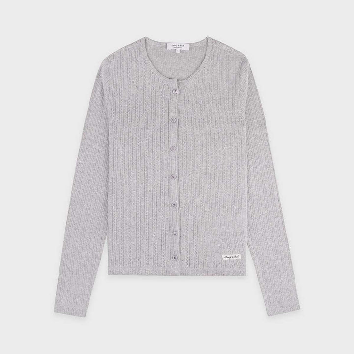 Signature Logo Pointelle Cardigan