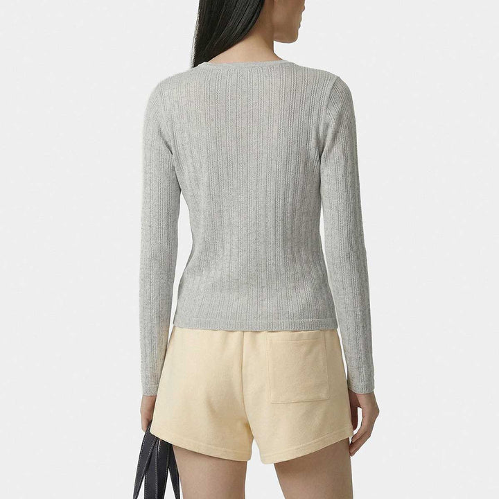 Signature Logo Pointelle Cardigan