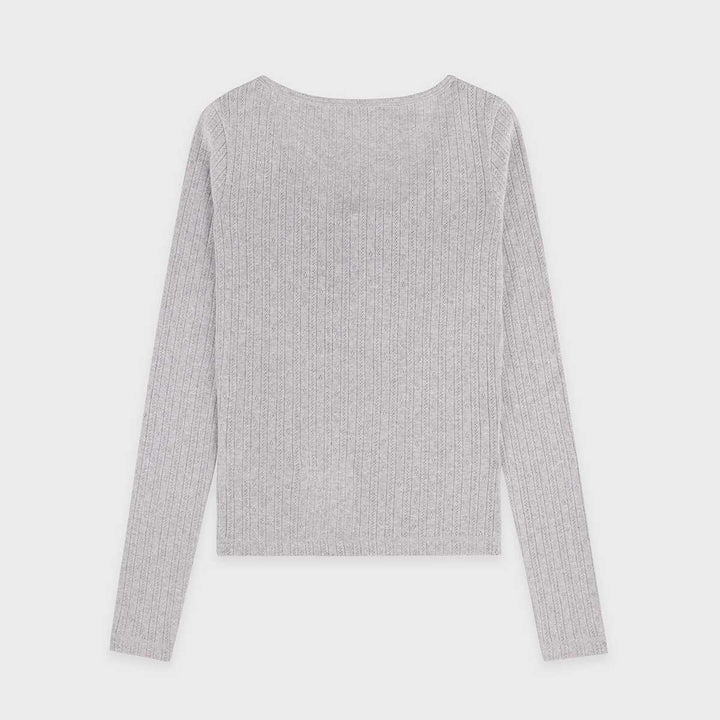 Signature Logo Pointelle Cardigan