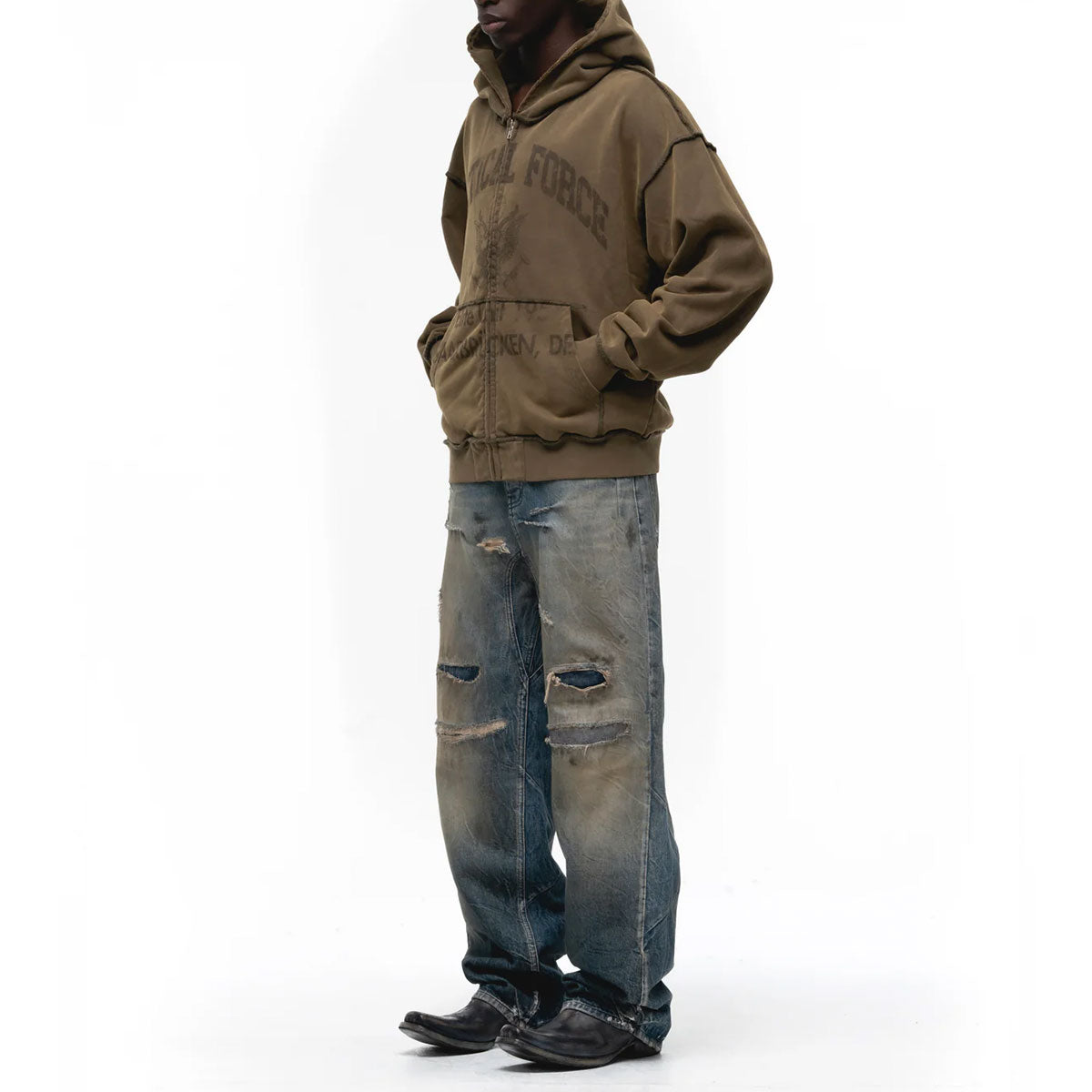 【NO/FAITH STUDIOS】TACTICAL FORCE ZIPPER パーカーフーディー TACTICAL FORCE ZIPPER GREY – NO/FAITH STUDIOS