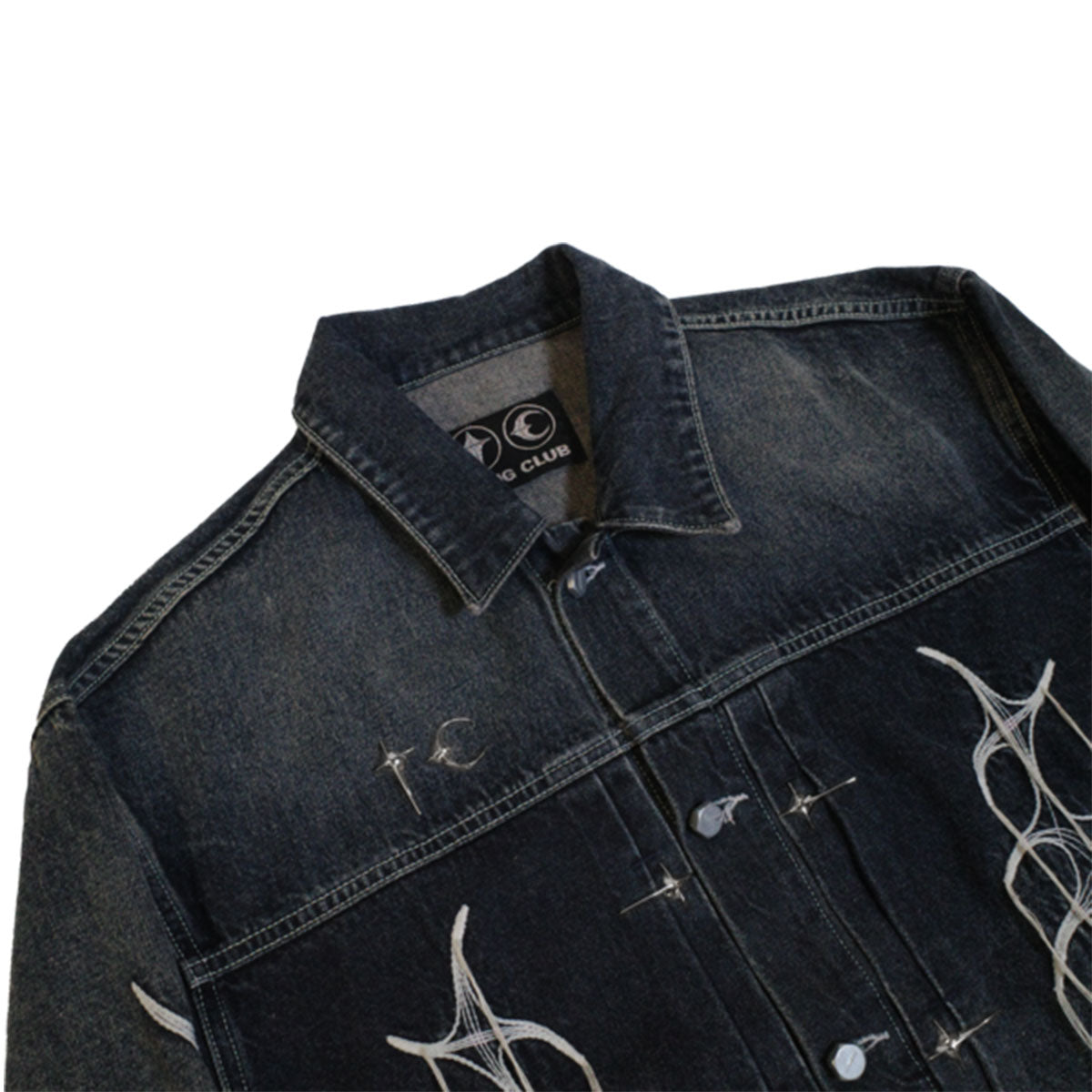 Thug Club TRIBAL TREE DENIM JACKET ブラックL