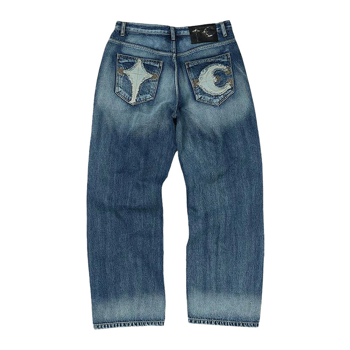 THUG CLUB - TC Bone Leather Denim Pants