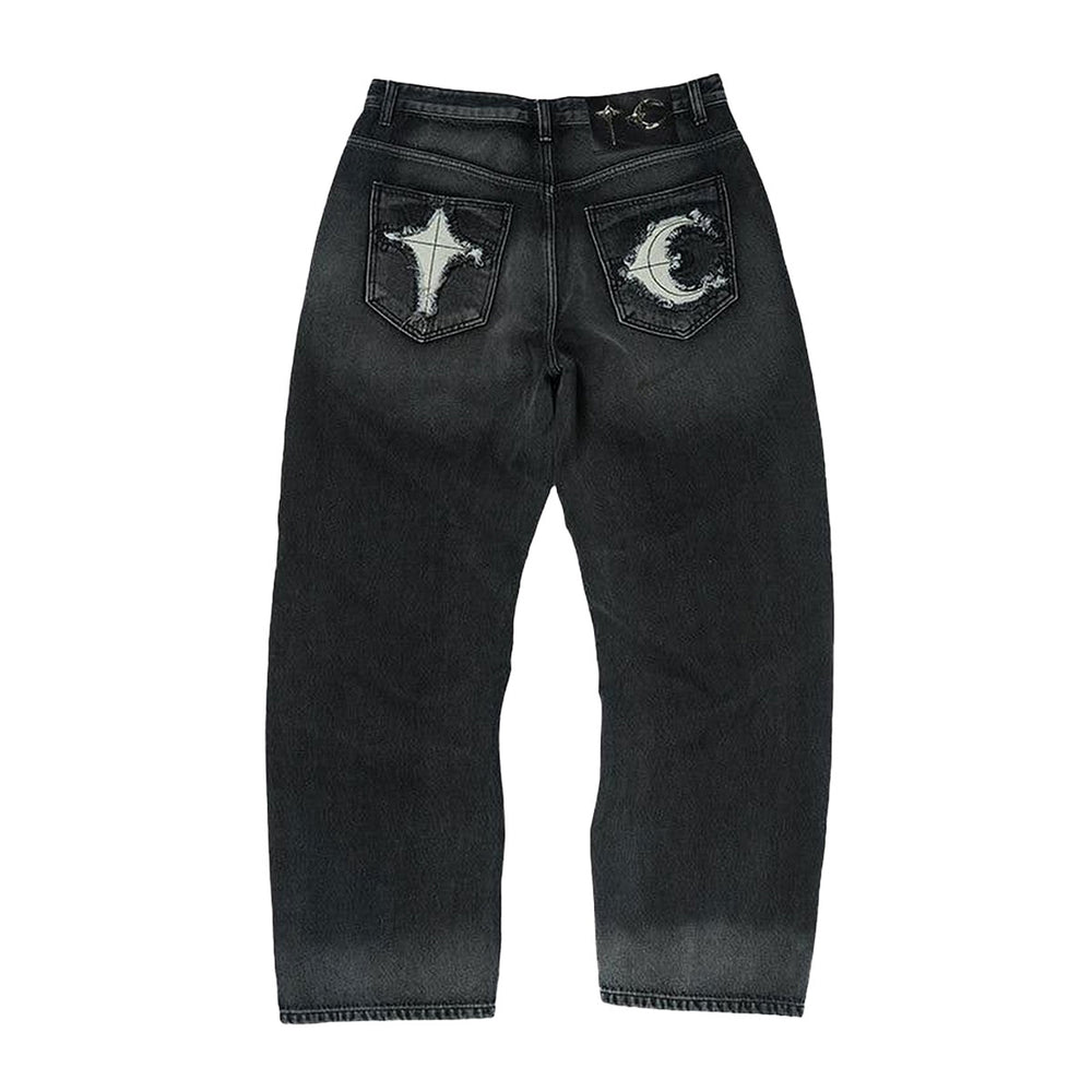 THUG CLUB - TC Bone Leather Denim Pants