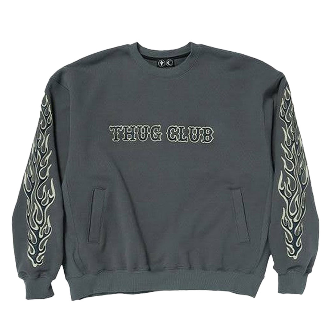 THUG CLUB - Leather Flame Sweatshirt