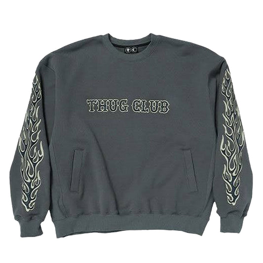THUG CLUB - Leather Flame Sweatshirt