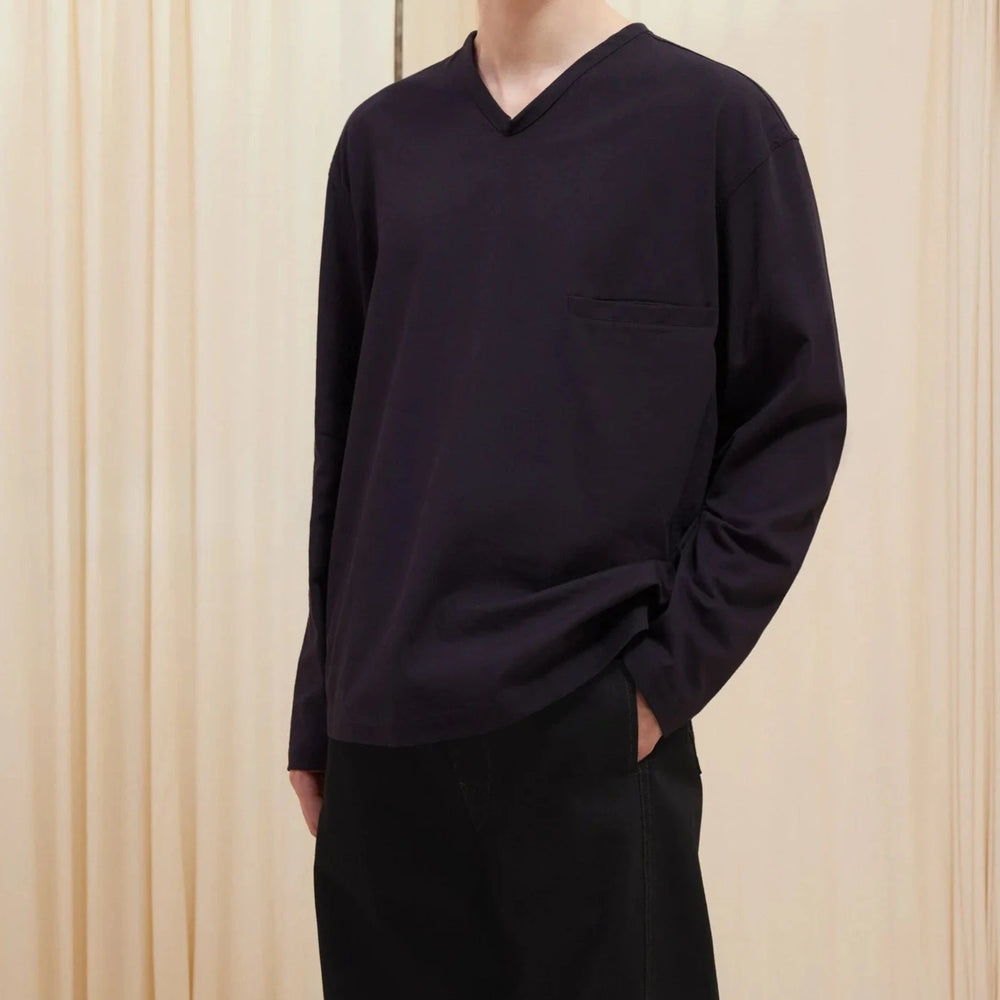 LEMAIRE - LONG SLEEVE S V-NECK TOP