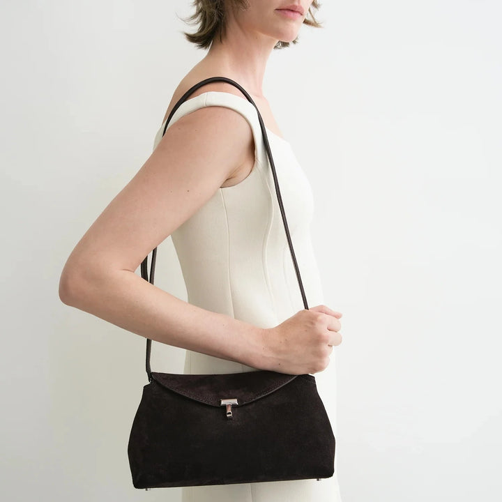 TOTEME - T-Lock clutch espresso