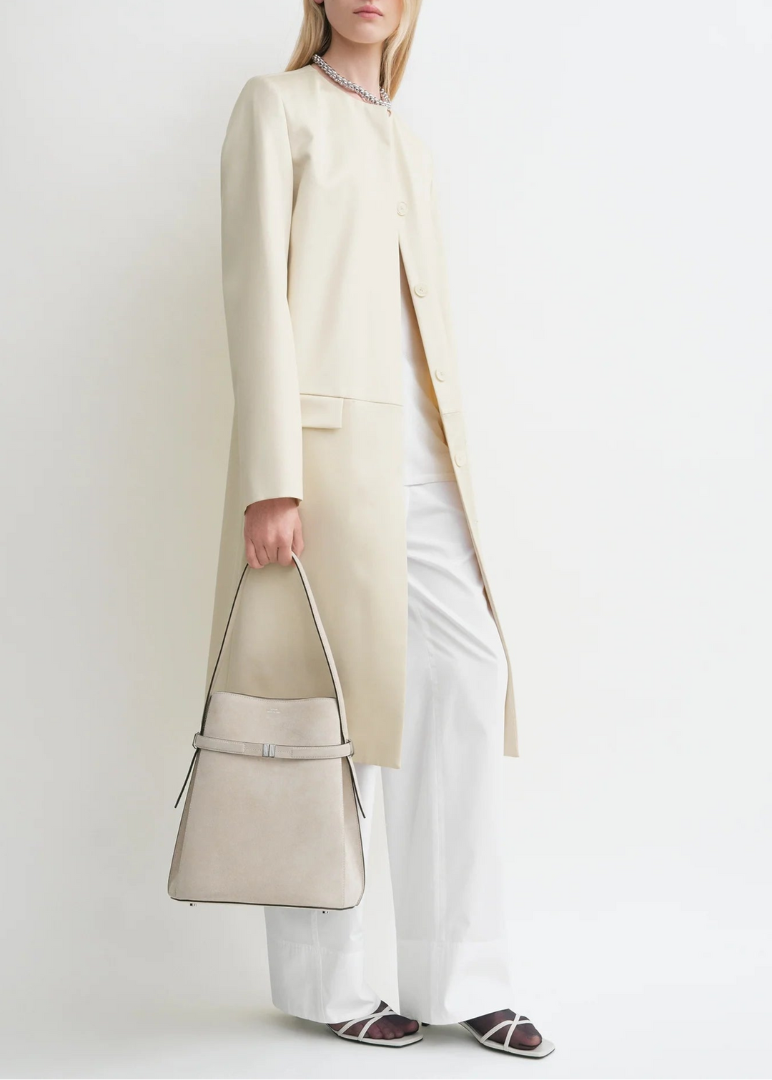 TOTEME - Belted suede bucket bag