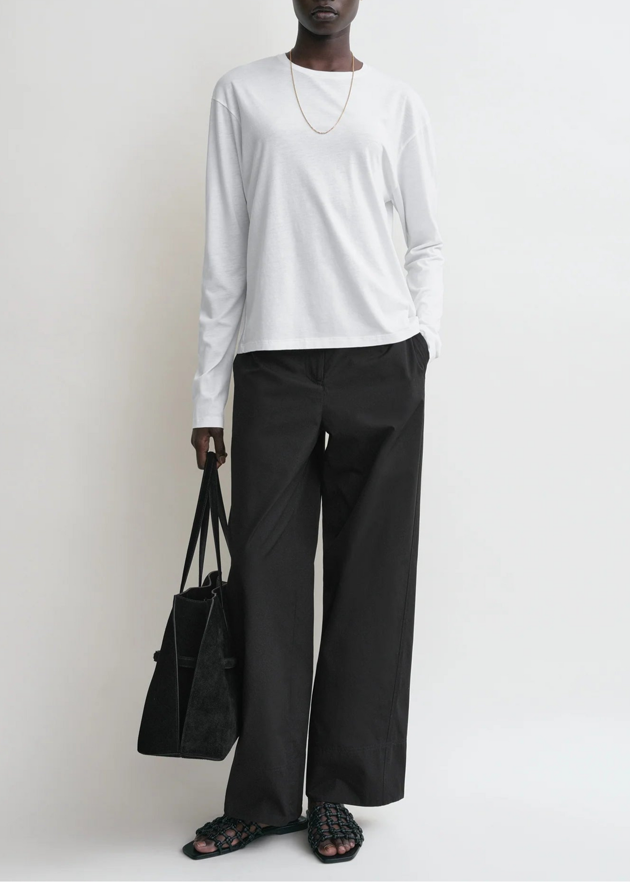 Tシャツ・カットソー TOTEME Classic Long-Sleeve lyocell and cotton T-shirt Classic long-sleeve tee | Why are you here?