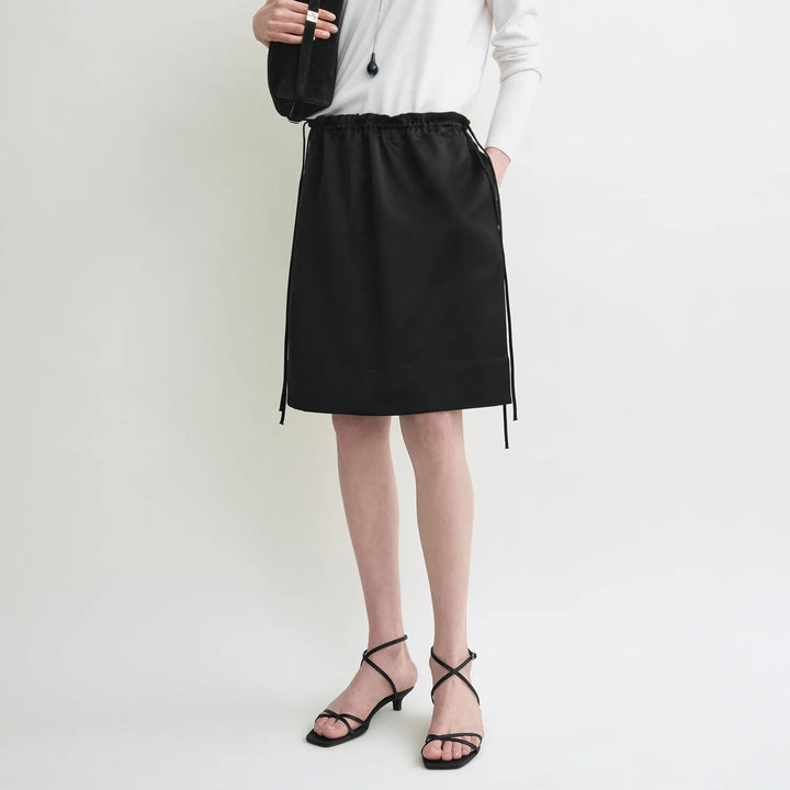 TOTEME - Drawstring satin mini skirt