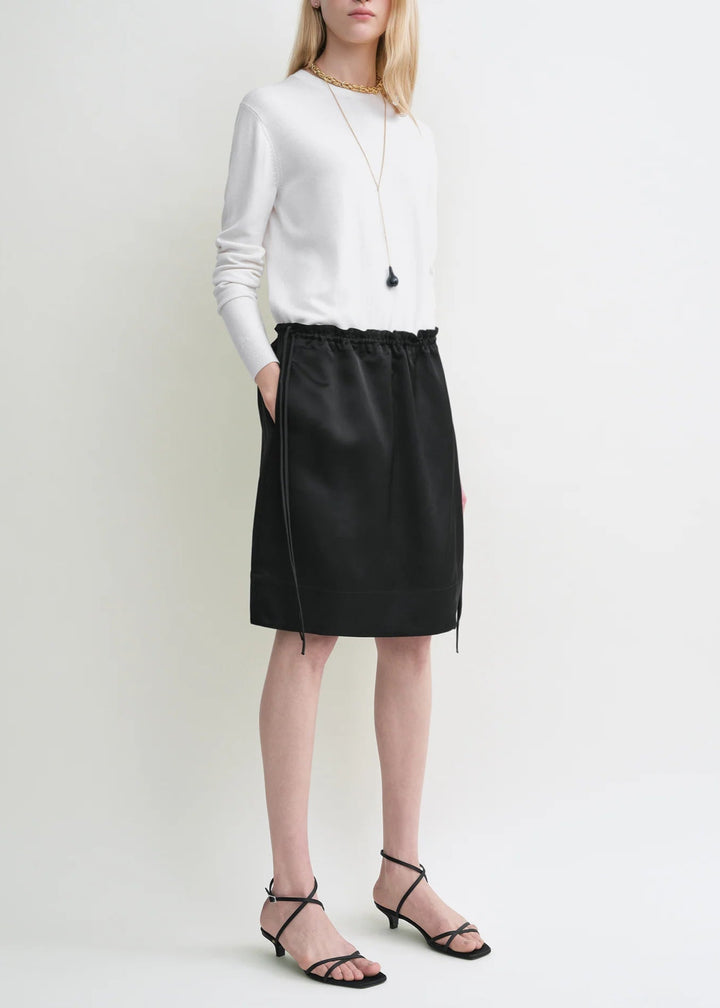 TOTEME - Drawstring satin mini skirt