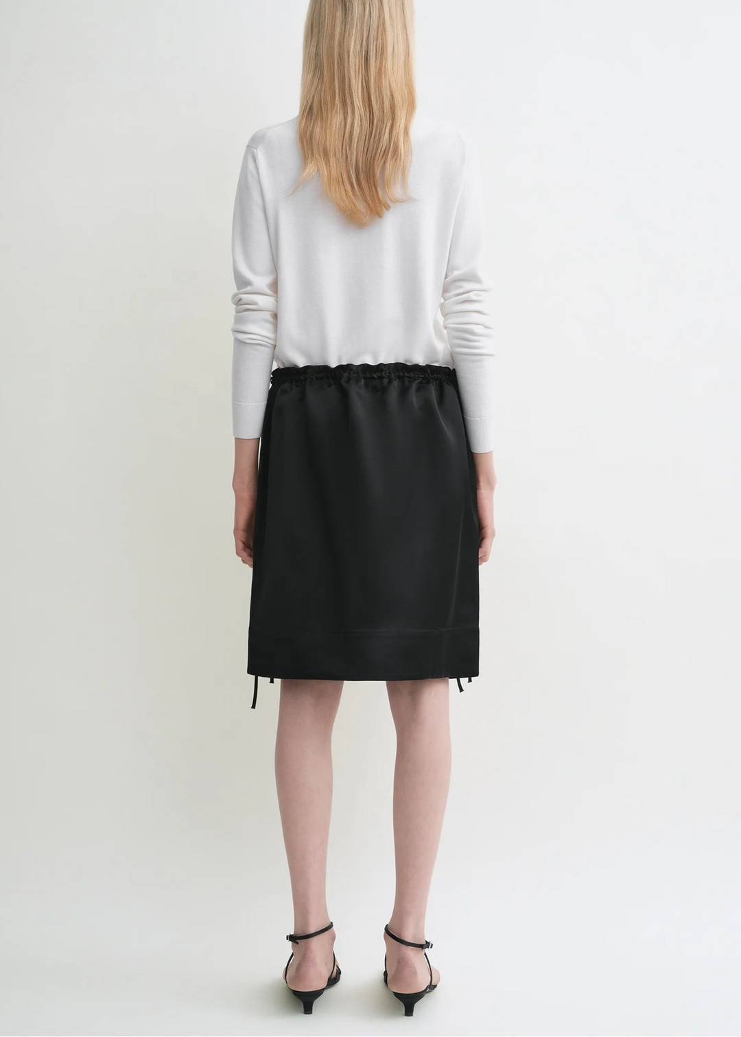 TOTEME - Drawstring satin mini skirt
