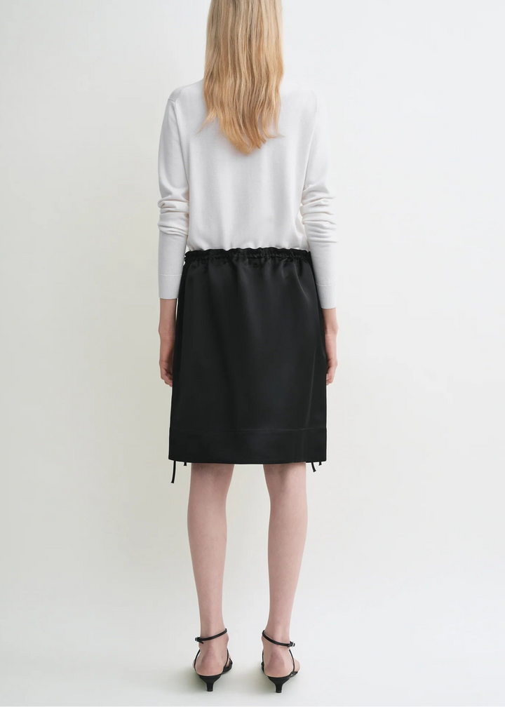 TOTEME - Drawstring satin mini skirt