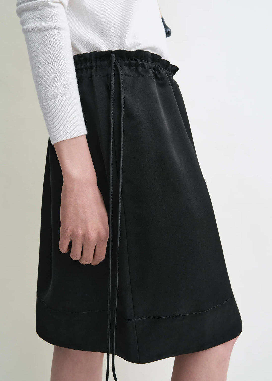 TOTEME - Drawstring satin mini skirt