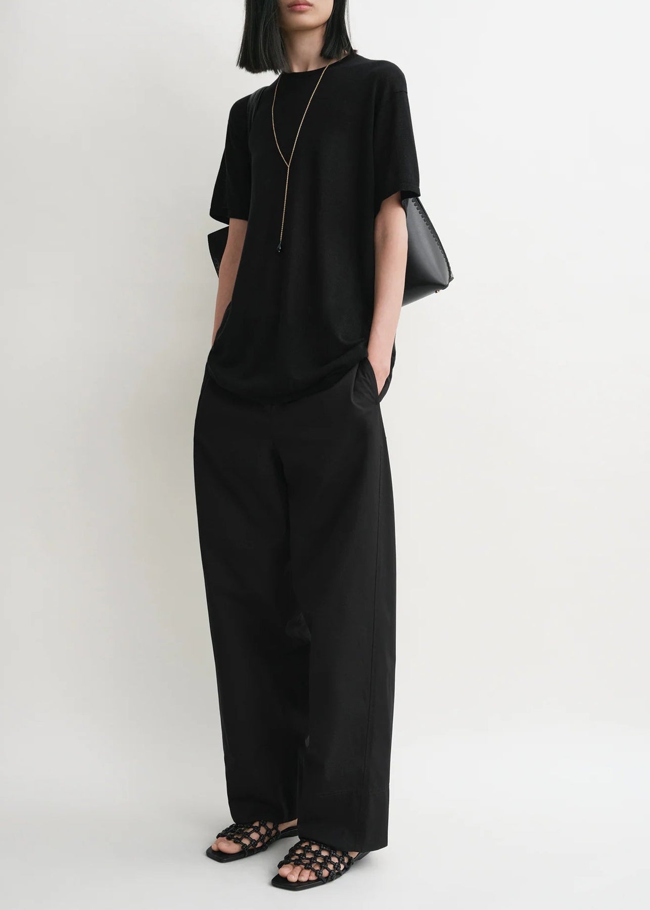 極美品 TOTEME トーテム Novara トラウザーパンツ ブラック S～M TOTEME_ECOM_PF25_SEASONAL_TROU