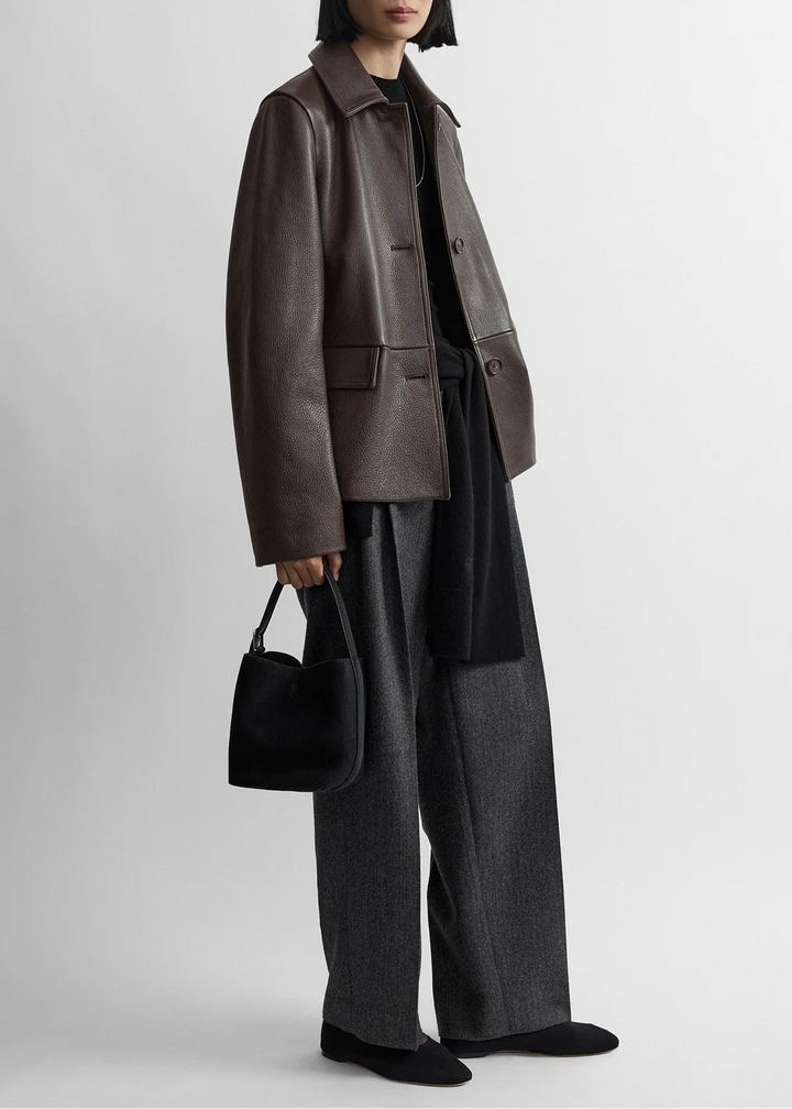 Small Belted suede tote